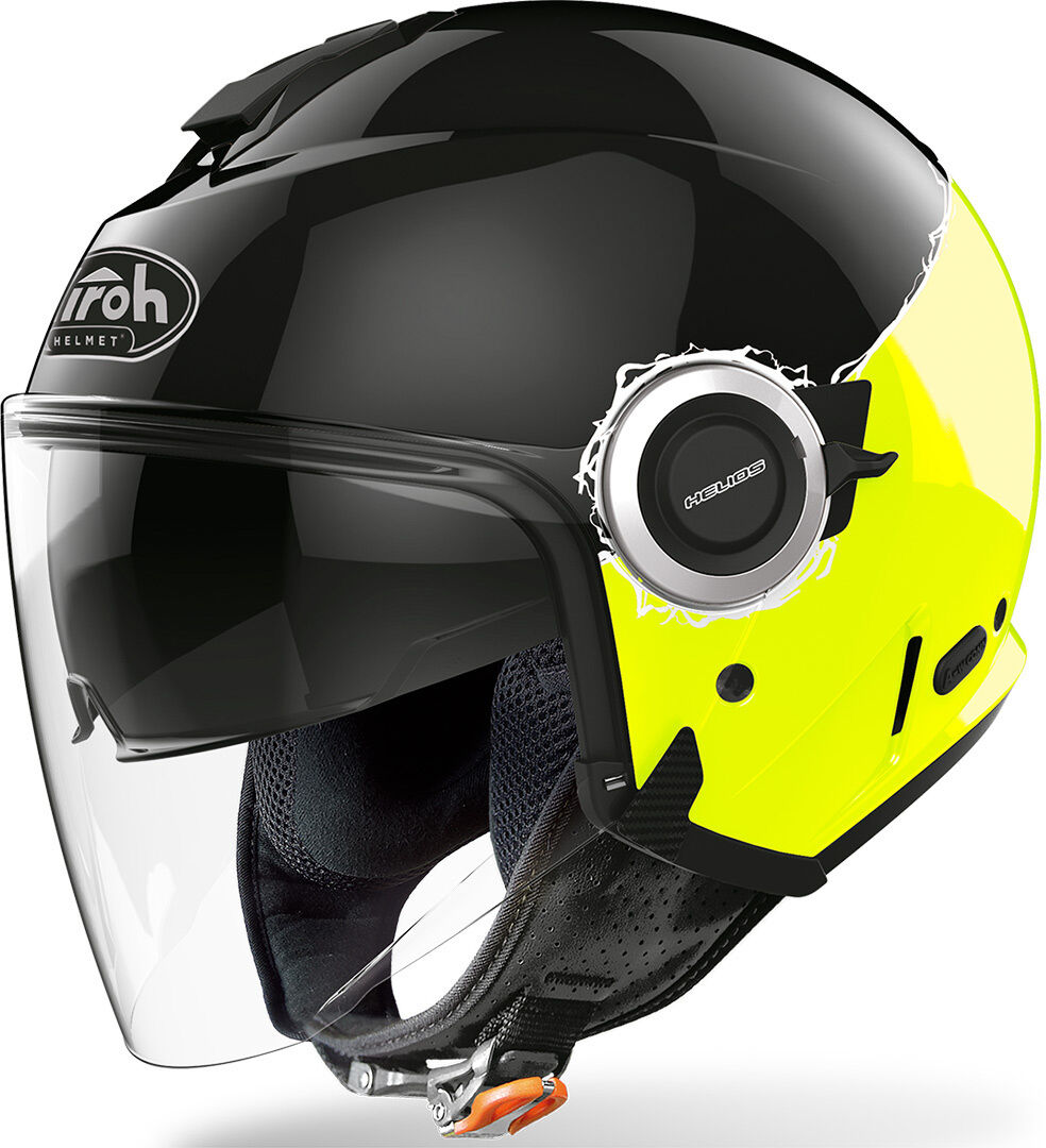 Airoh Helios Fluo Casque Jet Noir Jaune taille : M