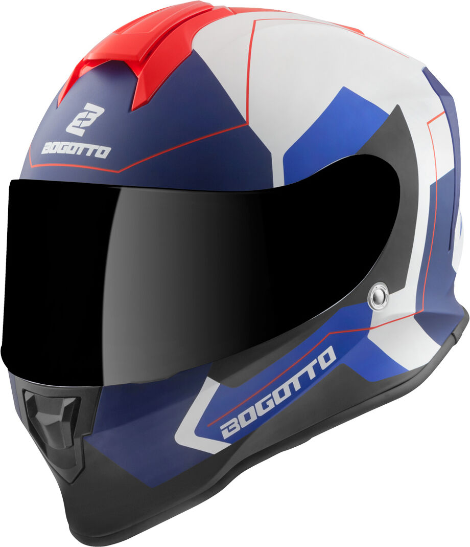 Bogotto V151 Sacro Helmet Casque Blanc Rouge Bleu taille : L