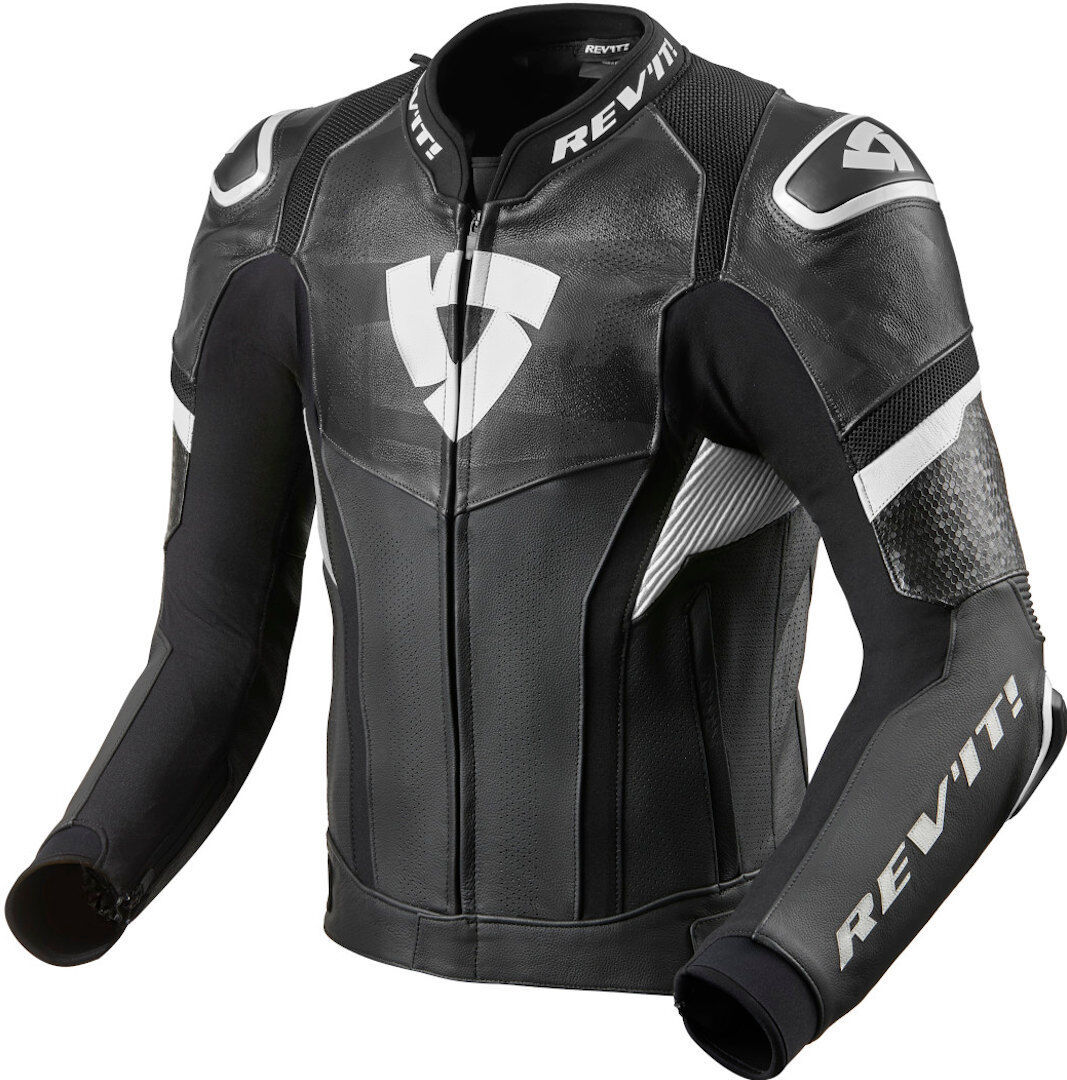 Revit Hyperspeed Pro Veste en cuir de moto Noir Blanc taille : 54