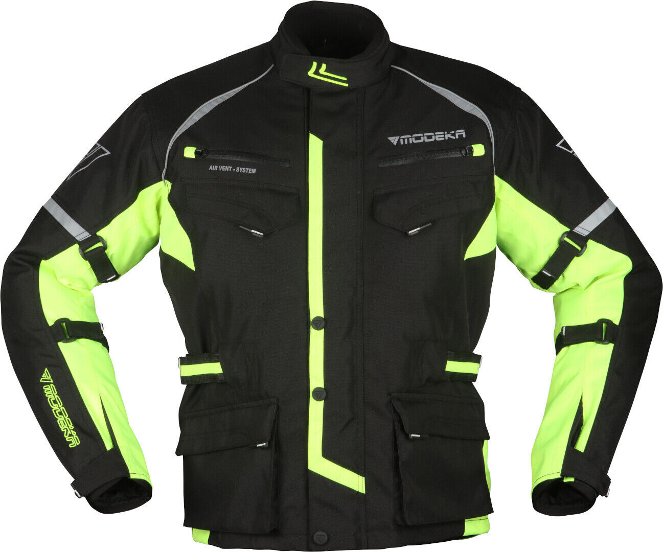 Modeka Tarex Veste textile de moto Noir Jaune taille : XL