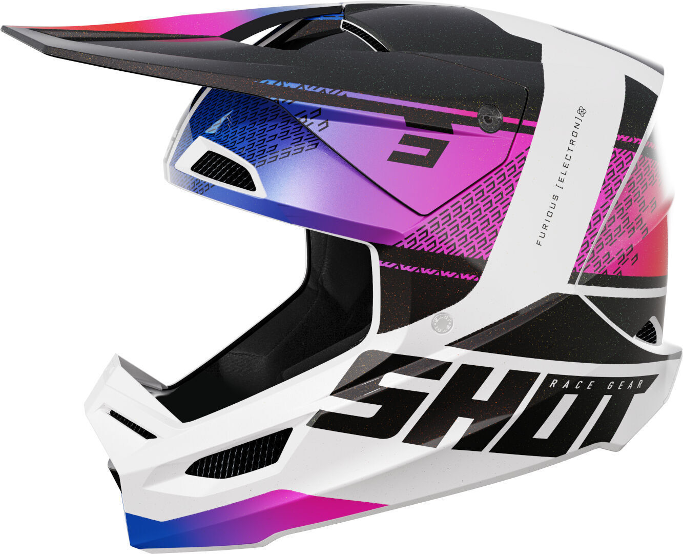 Shot Furious Electron Casque de motocross Noir Blanc taille : XL