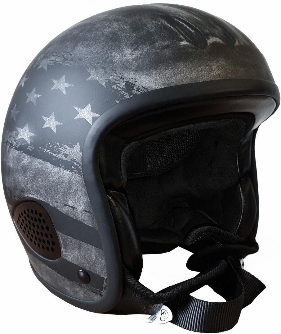 Bores Gensler Kult Jet Helmet  - Black White Silver