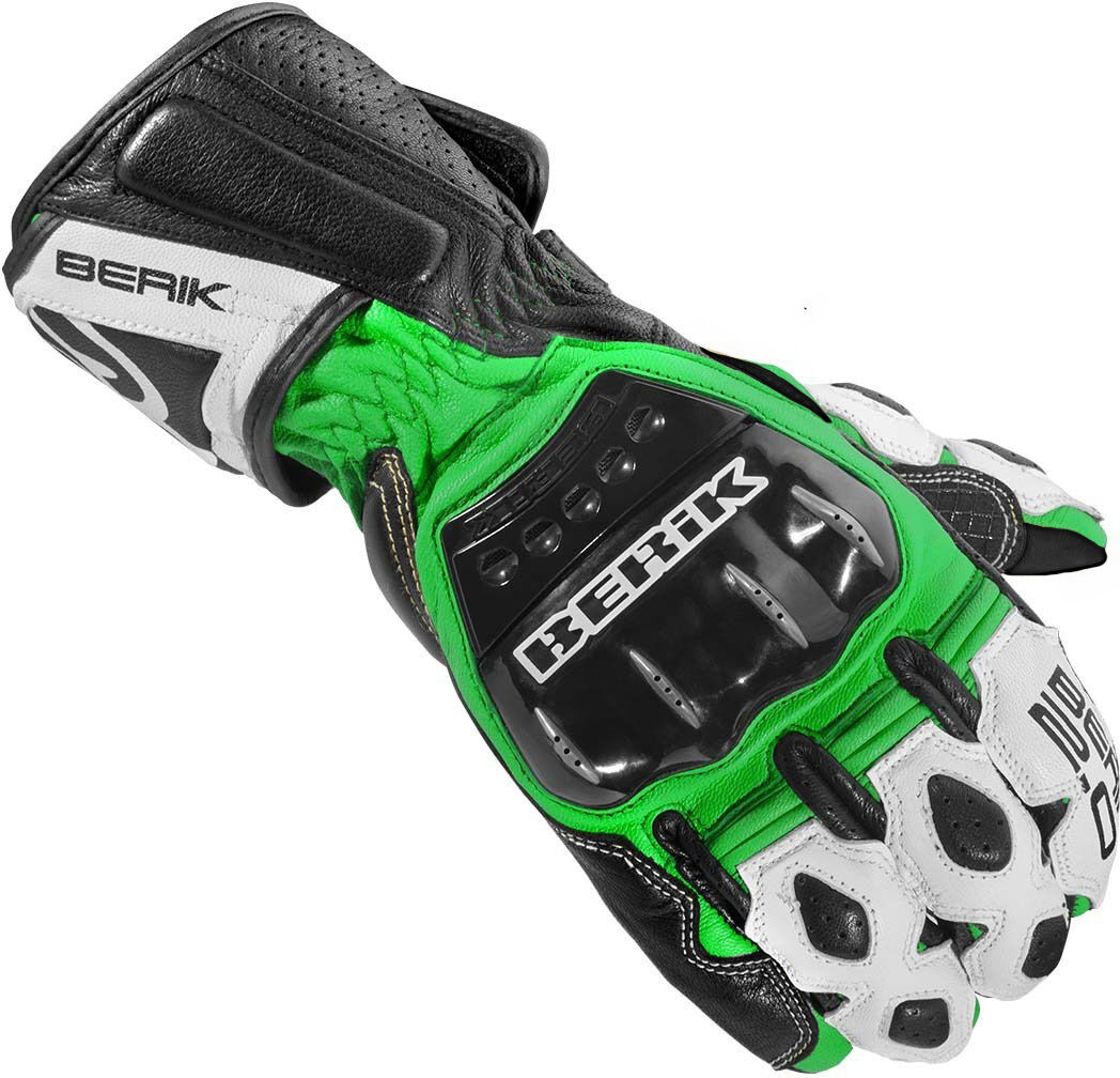 Berik Segullo Motorcycle Gloves  - Black White Green