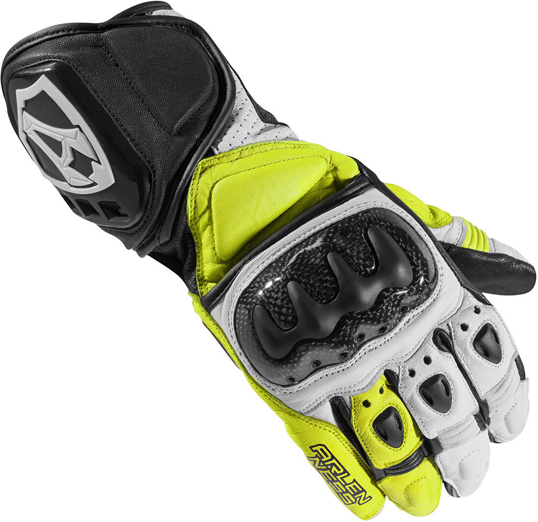 Arlen Ness Sprint Motorcycle Gloves  - Black White Yellow