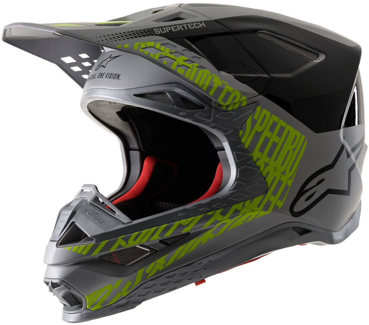 Alpinestars Supertech S-M8 Triple Motocross Helmet  - Black Grey Green