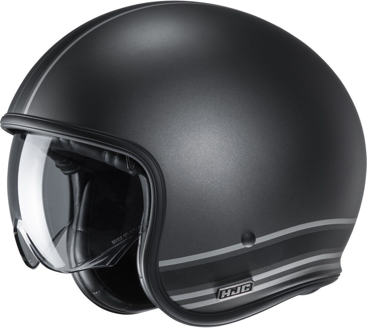 Hjc V30 Senti Jet Helmet  - Black Silver