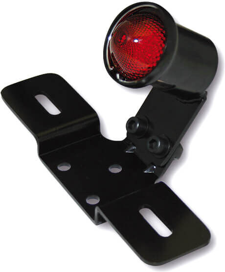 Shin Yo Led Taillight Old School Typ3, Black, Red Glass, With Number Plate Holder  - Black