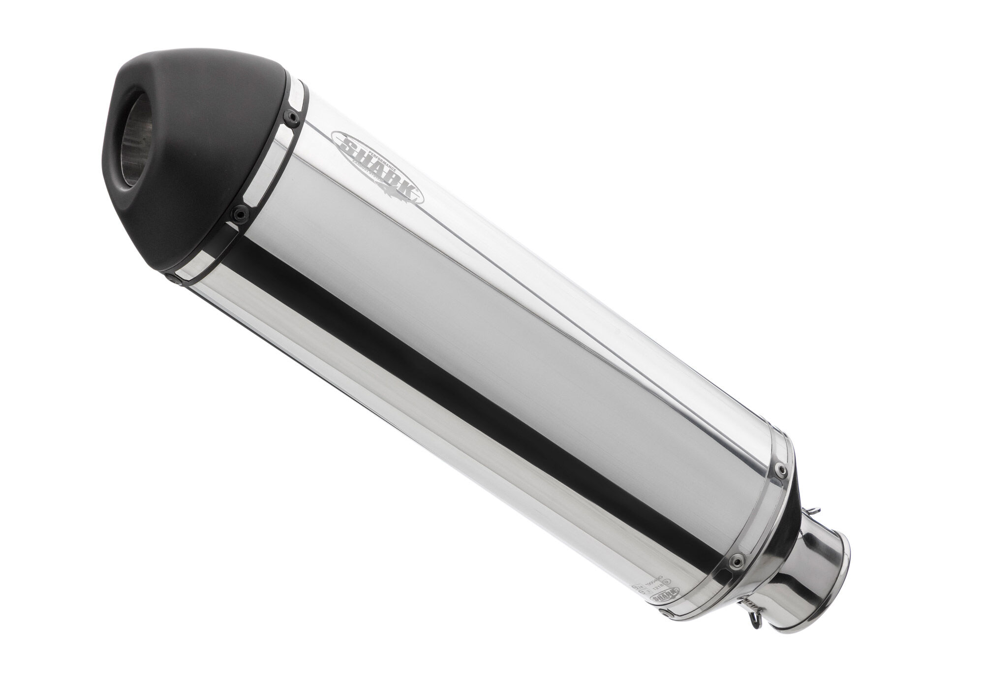 Shark Exhaust Dsx-5 Polished Aluminium/end Cap Coated Stainless Steel Matt Black Silver  - Silver