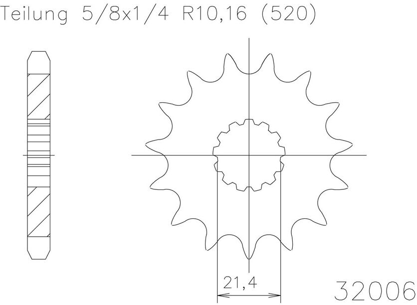 Esjot Chain Pinion, 13 Teeth