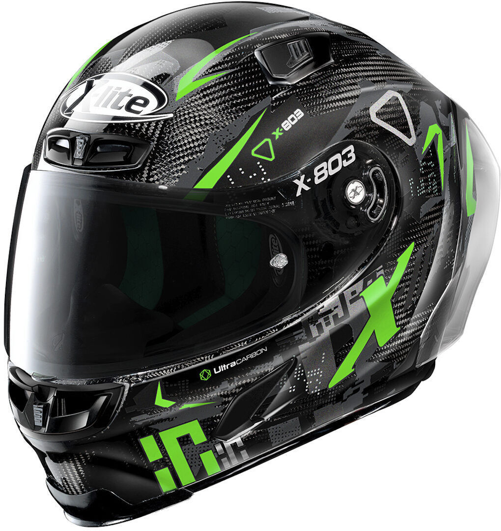 X-Lite X-803 Rs Ultra Carbon Darko Helmet  - Black Green