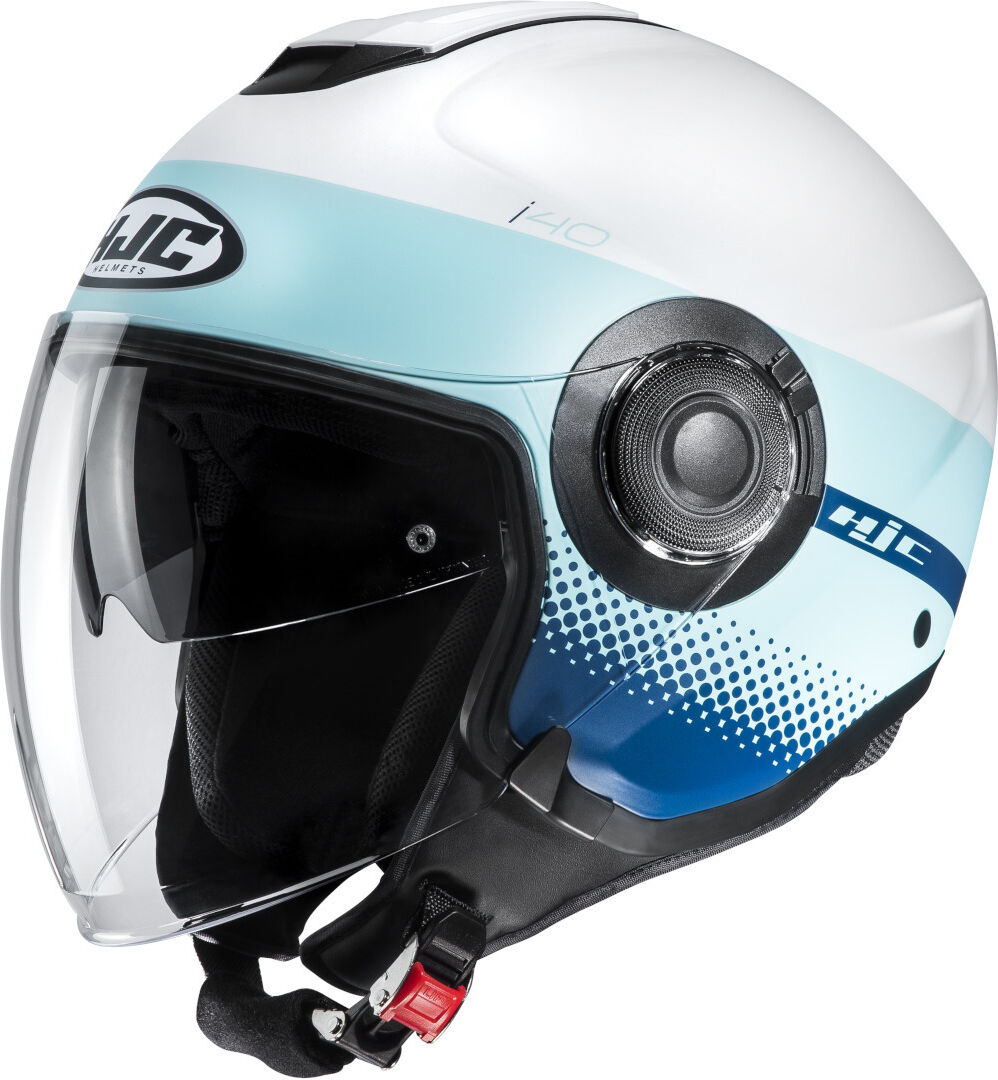 Hjc I40 Unova Jet Helmet  - White Blue