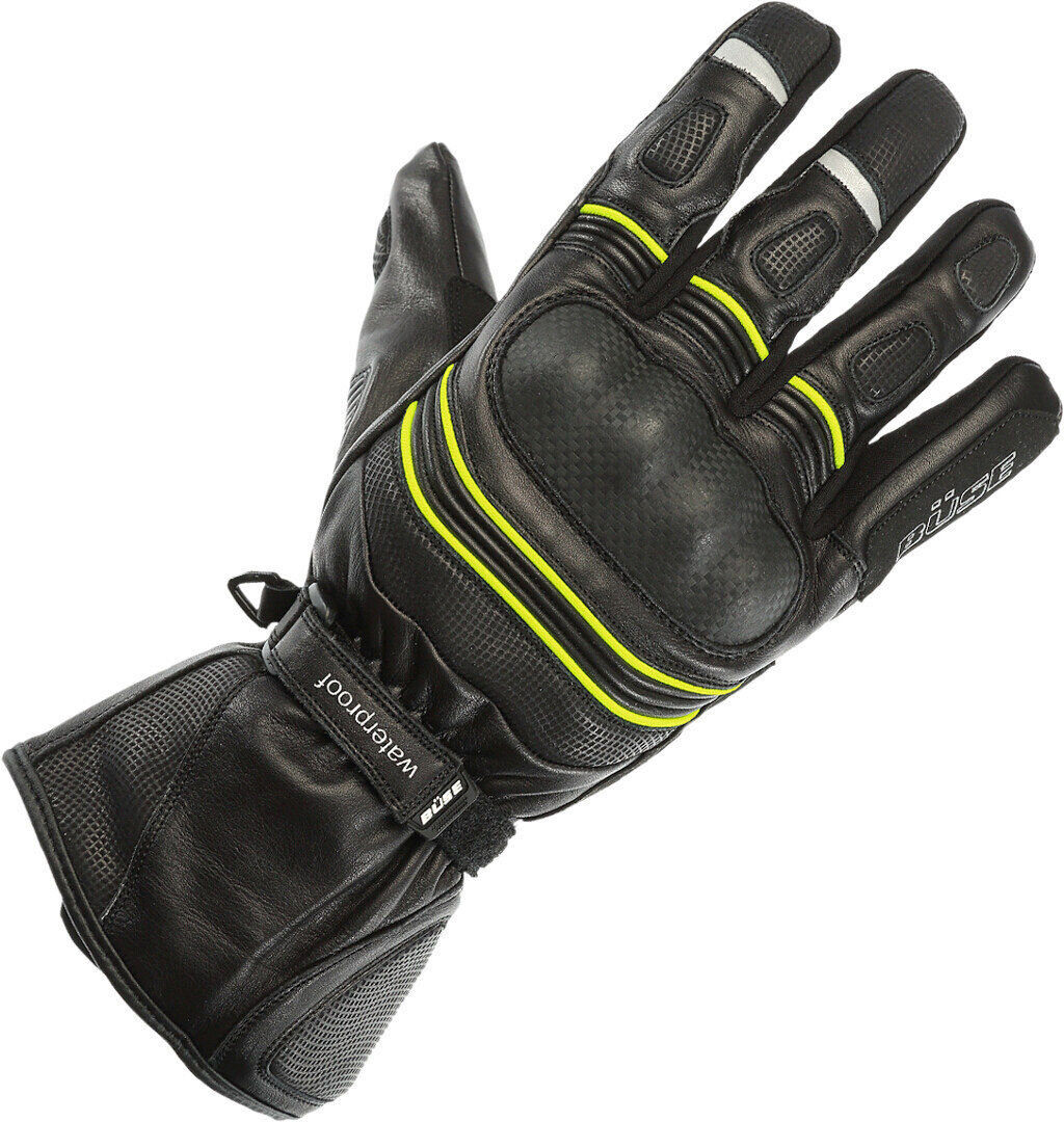Büse Willow Waterproof Motorcycle Gloves  - Black Yellow