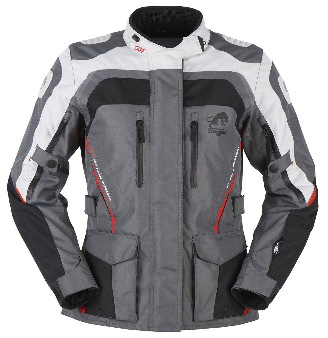 Furygan Apalaches Damen Motorcycle Textile Jacket  - Black Grey Red