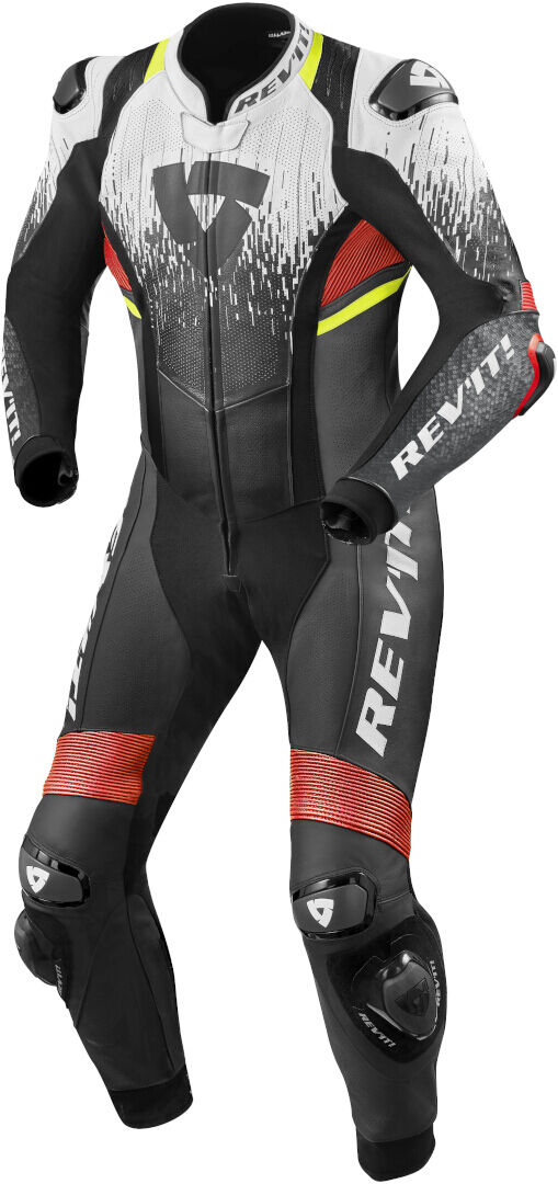 Revit Quantum 2 One Piece Motorcycle Leather Suit  - White Red
