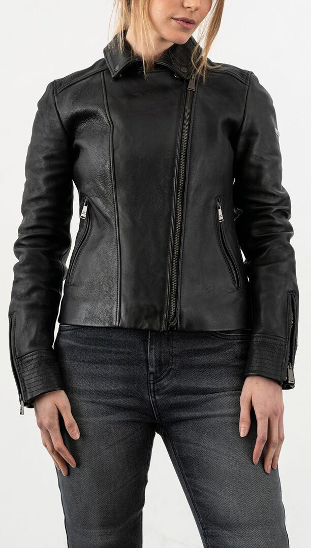 Rokker Bonny Motorcycle Leather Jacket  - Black