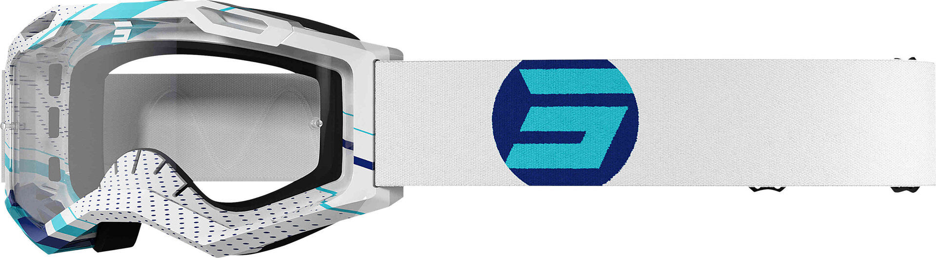 Shot Assault 2.0 Focus Motocross Goggles  - White Blue