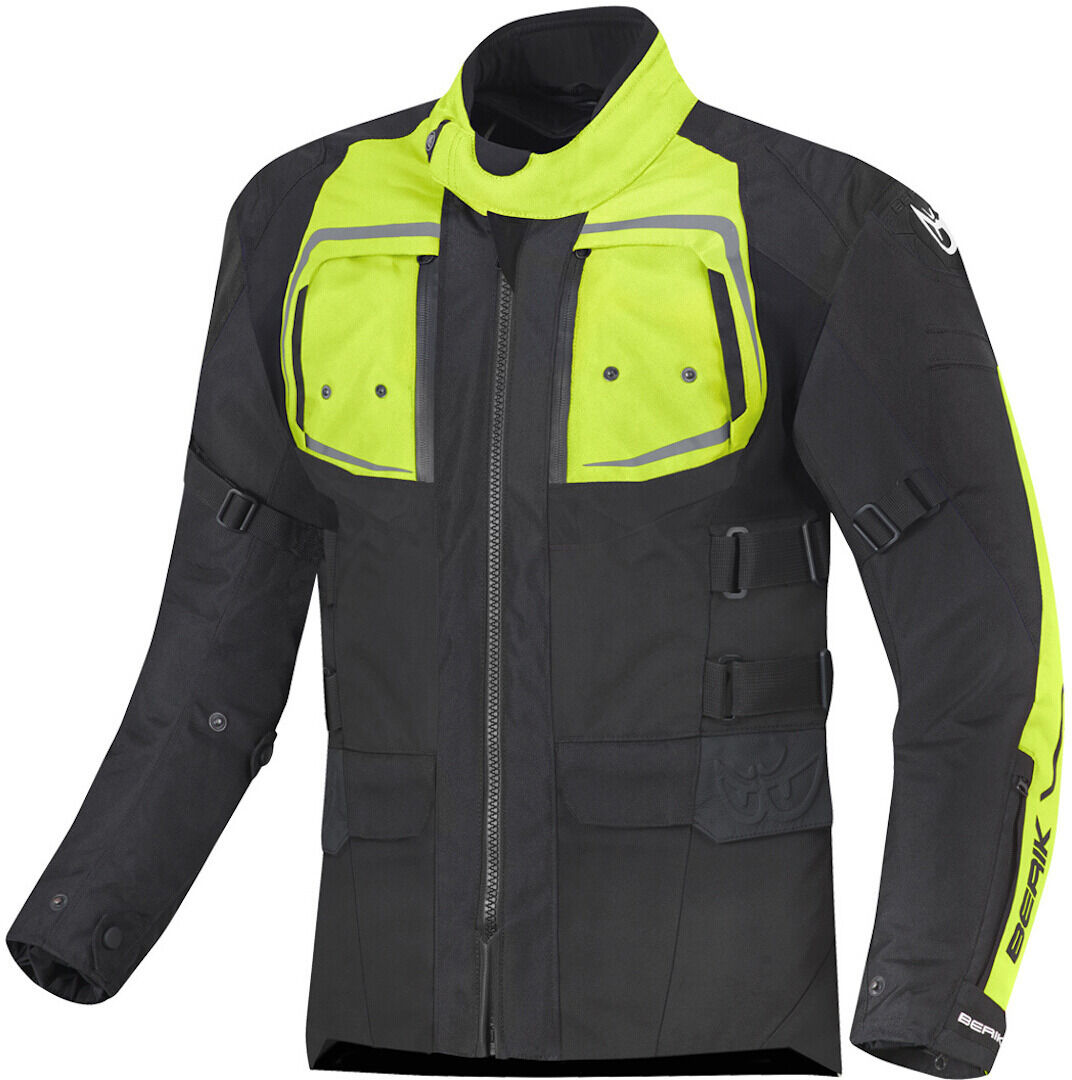 Berik Safari Pro Waterproof Motorcycle Textile Jacket  - Black Yellow