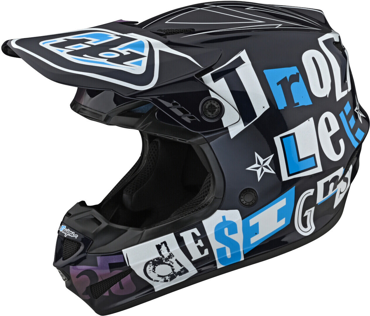 Lee Troy Lee Designs Gp Anarchy Motocross Helmet  - Black White Blue