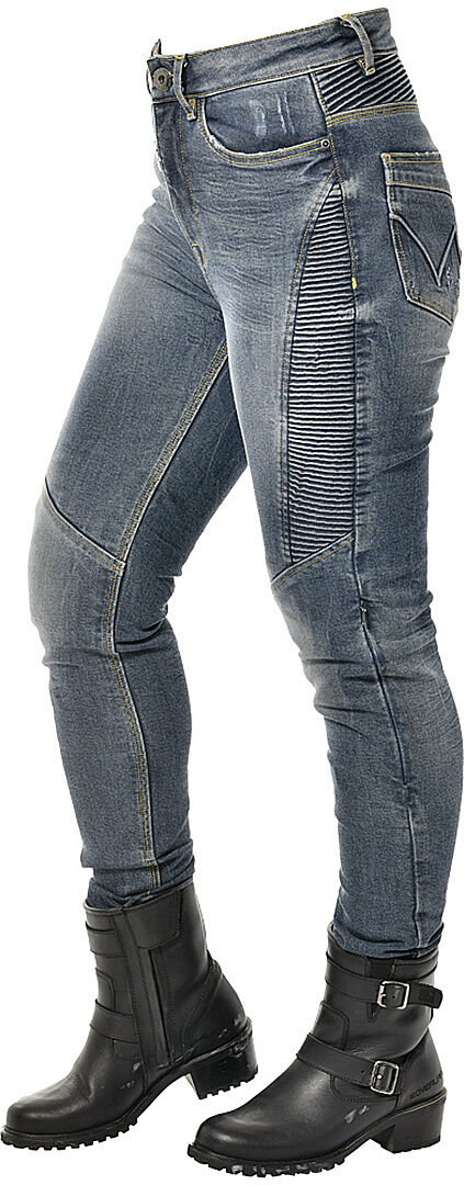 Overlap Lexy Ladies Motorcycle Jeans  - Blue