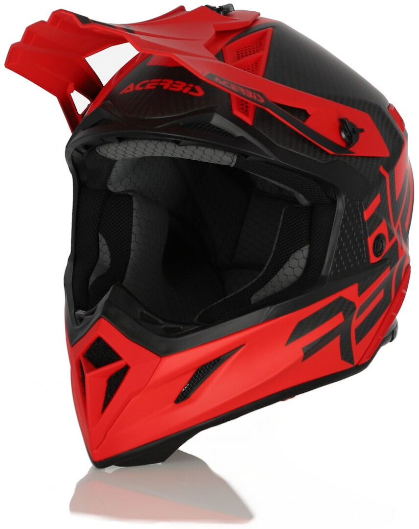 Acerbis Steel Carbon Motocross Helmet  - Black Red