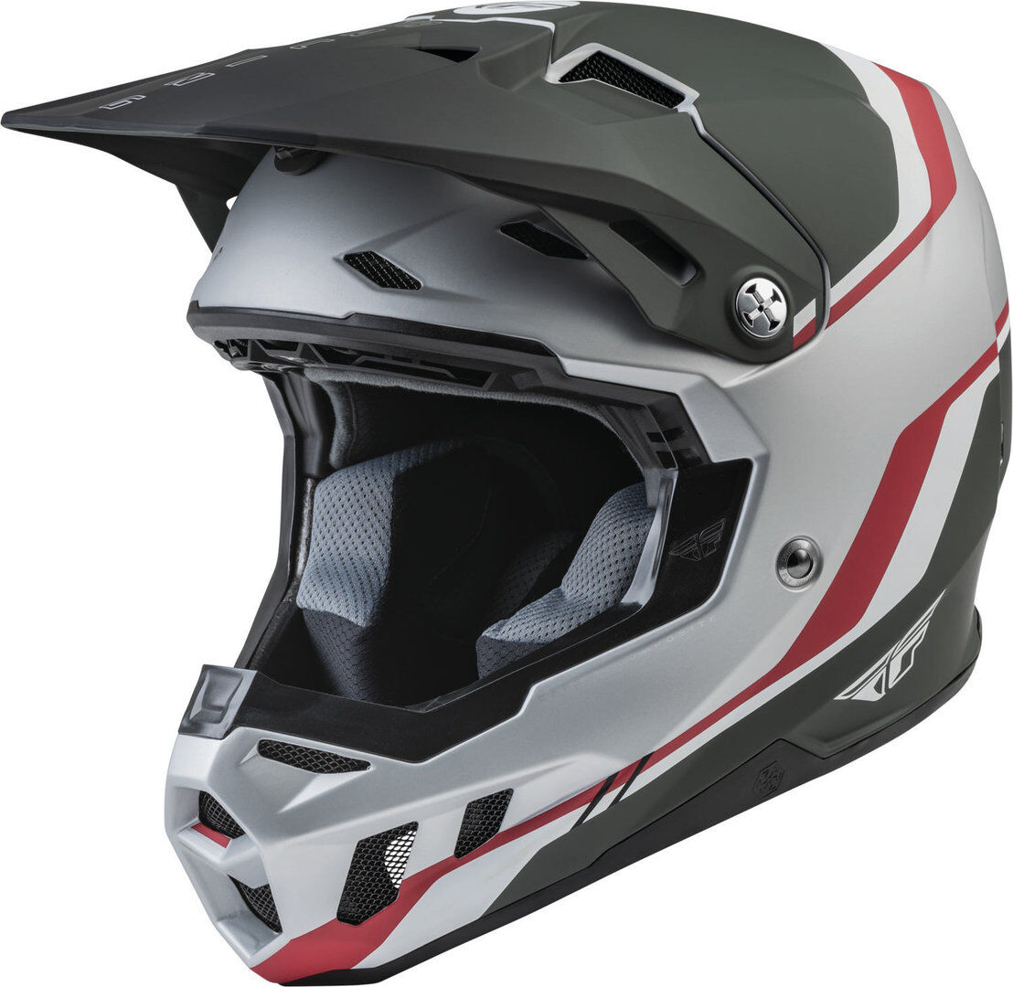 Fly Racing Formula Cc Driver Motocross Helmet  - White Red Silver