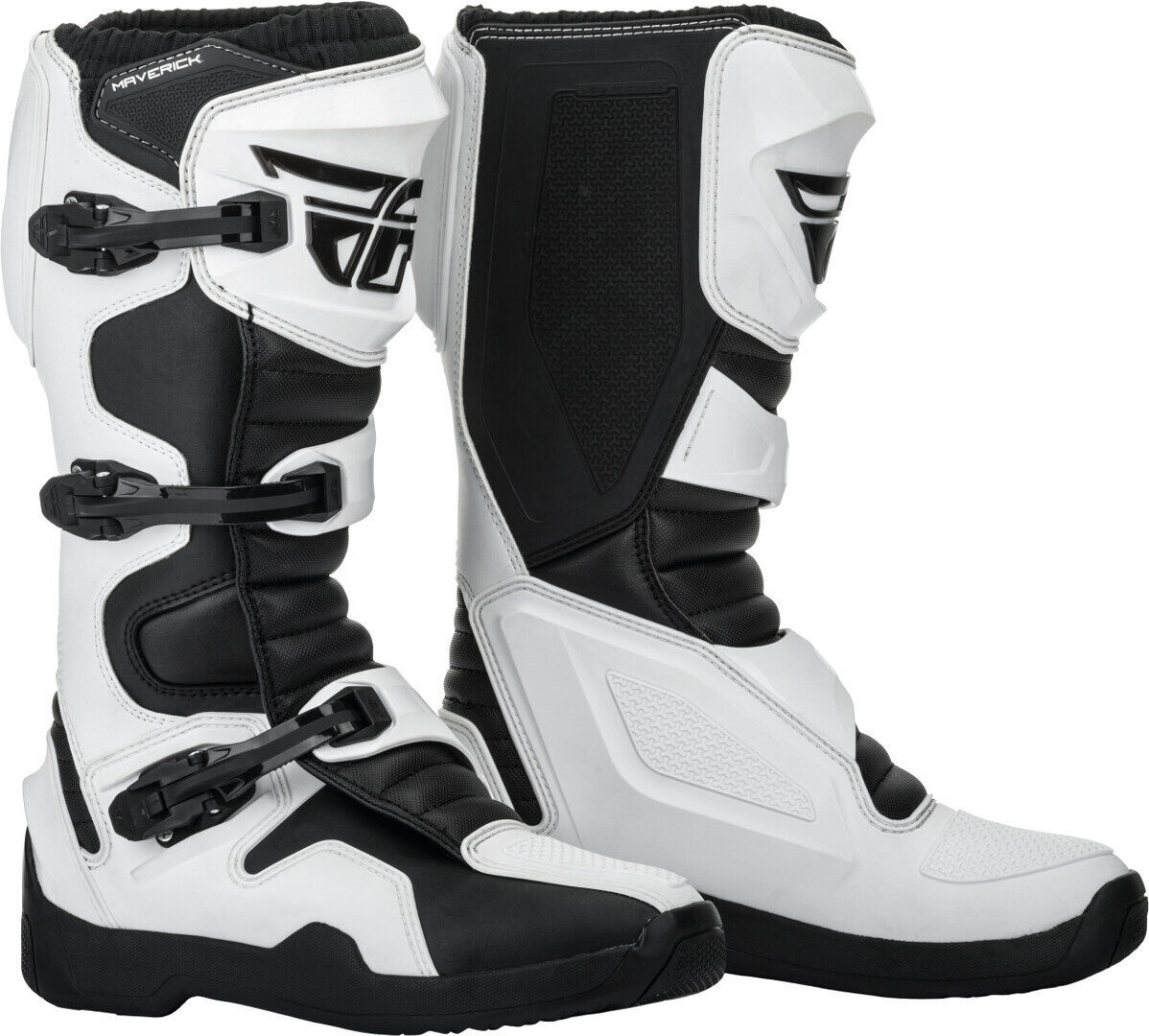 Fly Racing Maverik Motocross Boots  - Black White