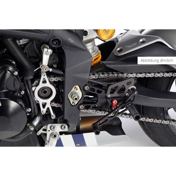 lsl parte di ricambio per 2sistema di poggiapiedi 118t077cup, lato turno, street triple rs, 17-, solo da corsa nero