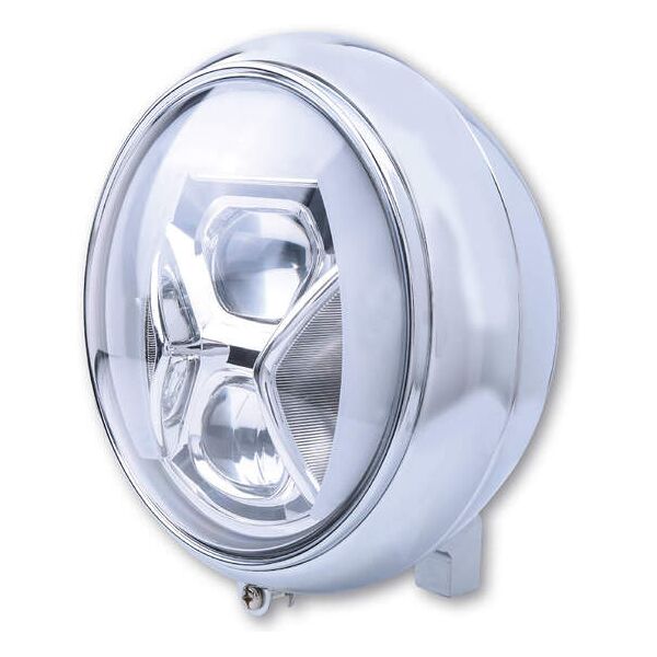 highsider 7 pollici faro led yuma 2 typ 8 con tfl, illuminazione curva argento