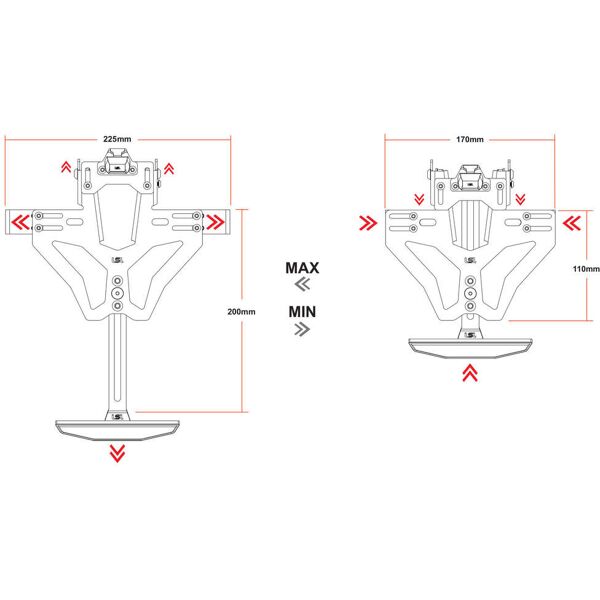 lsl mantis-rs pro per yamaha yzf-r6 17-, inclusa l'illuminazione della targa nero