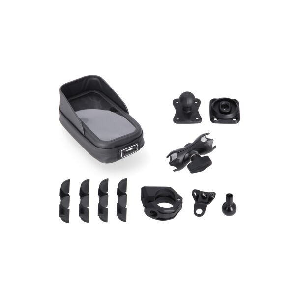 sw-motech kit di montaggio gps universale con custodia per telefono - braccio di presa da 2, per filettatura manubrio/specchietto