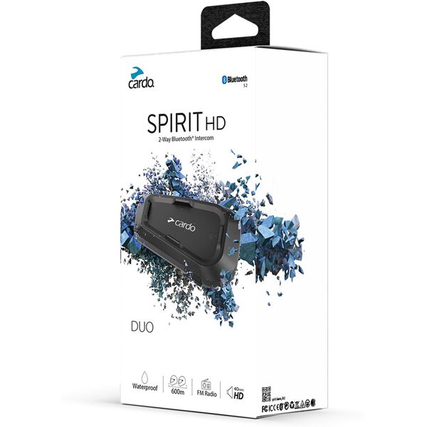 cardo spirit hd duo sistema di comunicazione double pack nero unica taglia