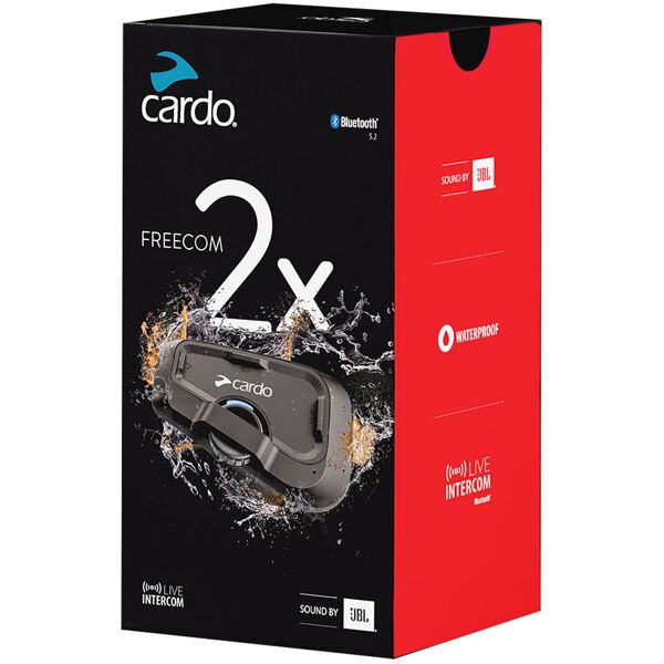 cardo freecom 2x sistema di comunicazione single pack nero unica taglia