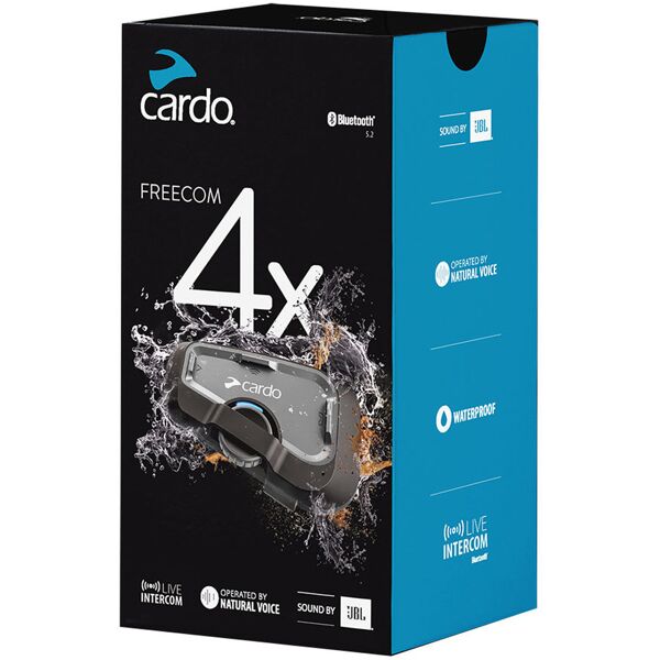 cardo freecom 4x sistema di comunicazione single pack nero unica taglia