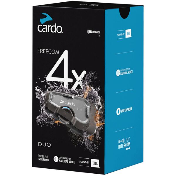 cardo freecom 4x duo sistema di comunicazione double pack nero