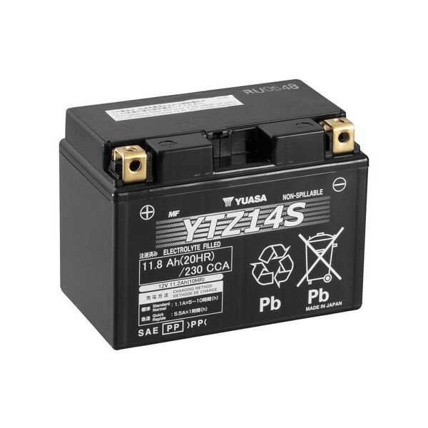 yuasa batteria  w/c attivata in fabbrica senza manutenzione - ytz14s batteria agm ad alte prestazioni esente da manutenzione