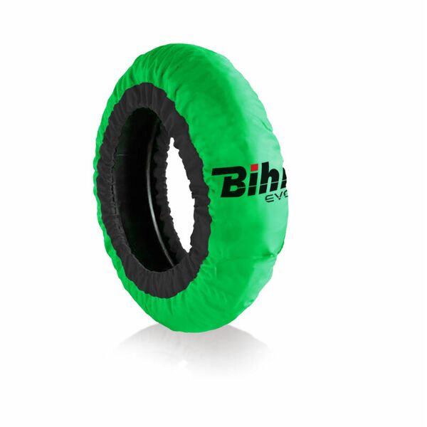 bihr home track evo2 pneumatico scaldagomme autoregolato anteriore 120 / posteriore 180-200mm verde