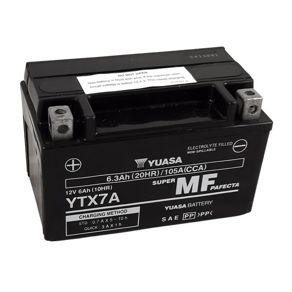 yuasa batteria  w/c attivata in fabbrica senza manutenzione - ytx7a fa batteria esente da manutenzione