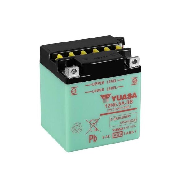 yuasa batteria  convenzionale senza acid pack - 12n5.5a-3b batteria senza pacco acido
