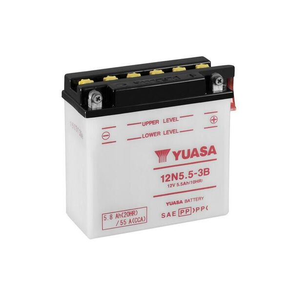 yuasa batteria  convenzionale senza acid pack - 12n5.5-3b batteria senza pacco acido  135 mm