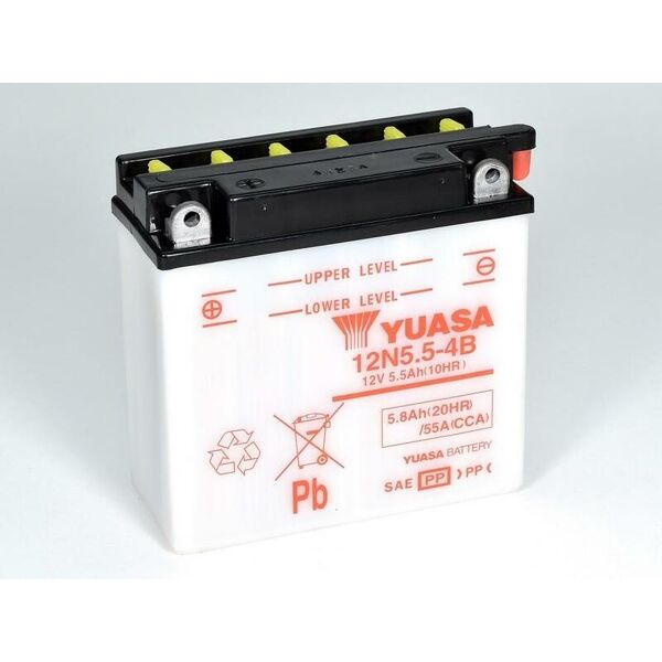 yuasa batteria  convenzionale senza acid pack - 12n5.5-4b batteria senza pacco acido