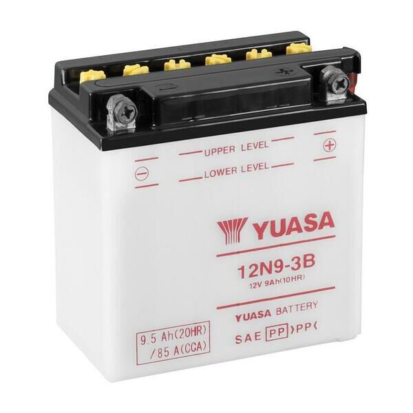 yuasa batteria  convenzionale senza acid pack - 12n9-3b batteria senza pacco acido  135 mm