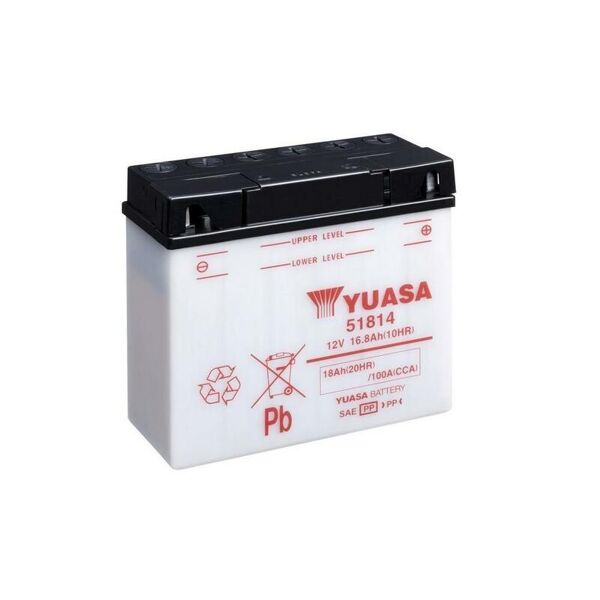 yuasa batteria  convenzionale senza acid pack - 51814 batteria senza pacco acido