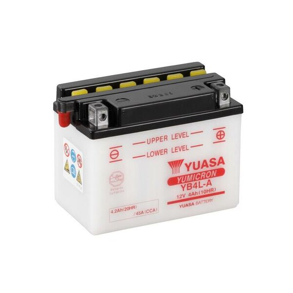 yuasa batteria  convenzionale senza acid pack - yb4l-a batteria senza pacco acido