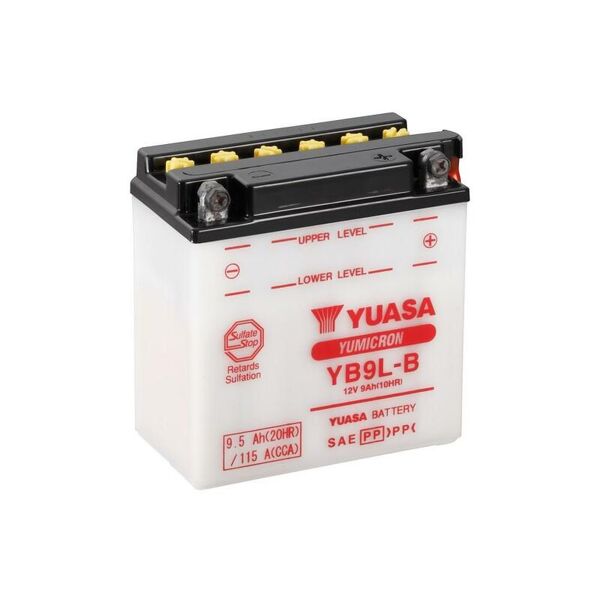 yuasa batteria  convenzionale senza acid pack - yb9l-b batteria senza pacco acido  135 mm