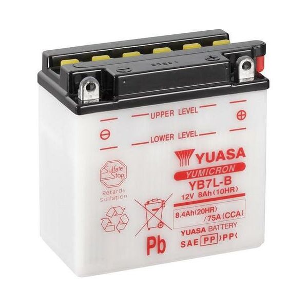 yuasa batteria  convenzionale senza acid pack - yb7l-b batteria senza pacco acido  135 mm