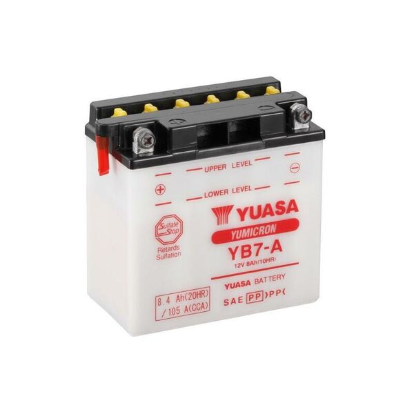 yuasa batteria  convenzionale senza acid pack - yb7-a batteria senza pacco acido  135 mm
