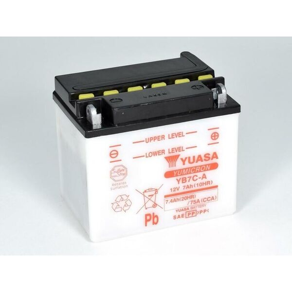 yuasa batteria  convenzionale senza acid pack - yb7c-a batteria senza pacco acido