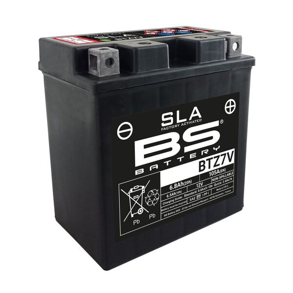 bs battery batteria sla senza manutenzione attivata in fabbrica - btz7v