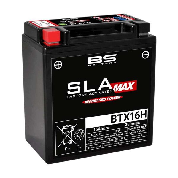 bs battery batteria sla massima esente da manutenzione attivata in fabbrica - btx16h