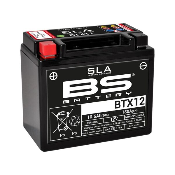 bs battery batteria sla esente da manutenzione attivata in fabbrica - btx12